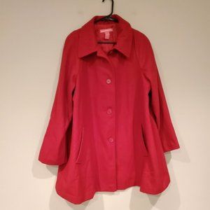 Woman Within Red Wool Blend Coat